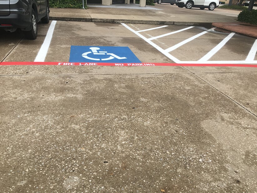 Handicap parking and striping in Mobile. Alabama