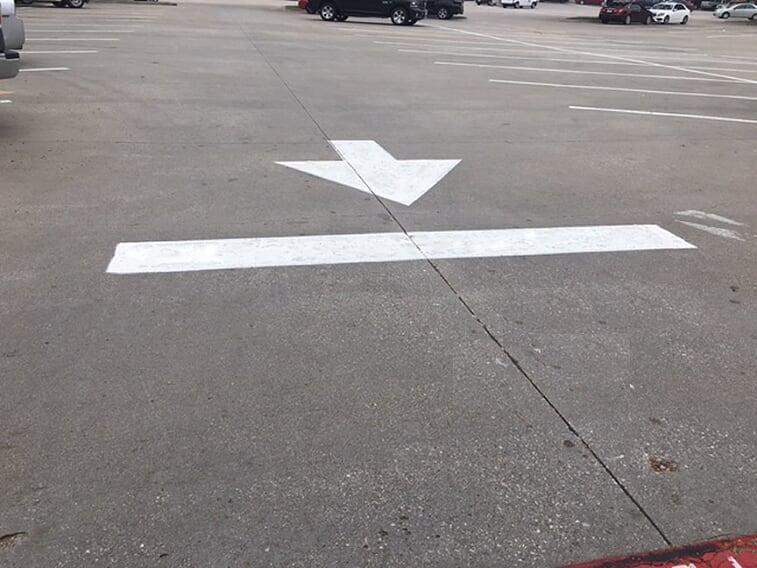 Directional arrows painted in your parking lot in Mobile, Alabama