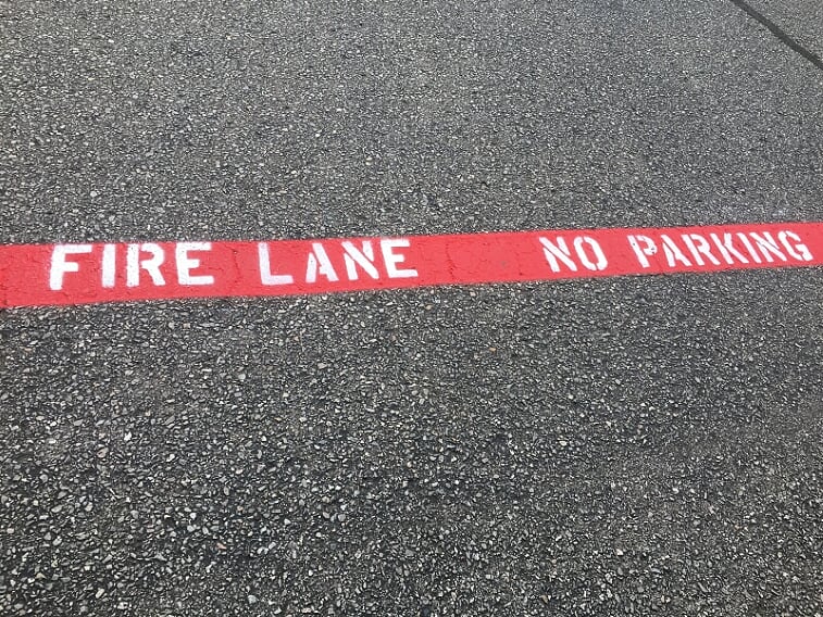 Fire lane striping in your parking lot in Mobile, Alabama